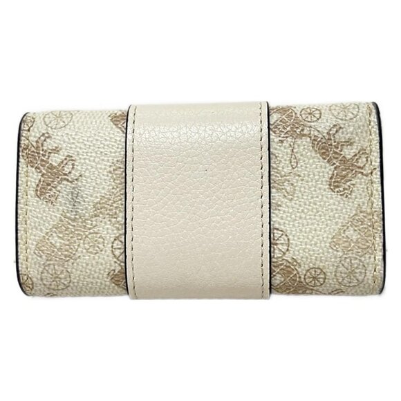 Auth COACH - CI210 Cream Beige PVC Leather Key Case - Picture 3 of 6